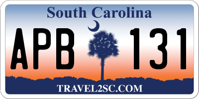 SC license plate APB131