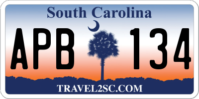SC license plate APB134
