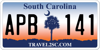 SC license plate APB141