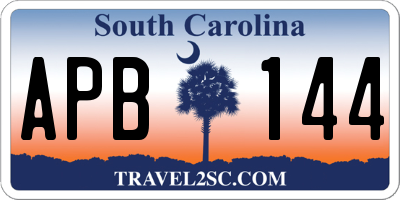 SC license plate APB144