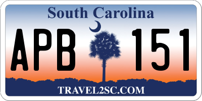 SC license plate APB151