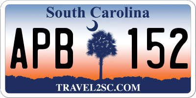 SC license plate APB152