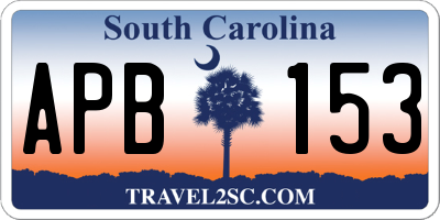 SC license plate APB153