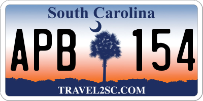 SC license plate APB154
