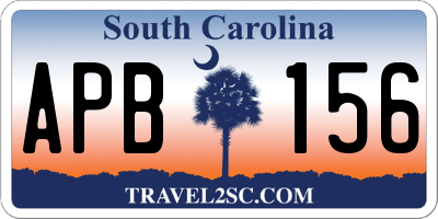 SC license plate APB156