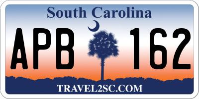 SC license plate APB162
