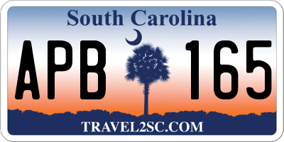 SC license plate APB165