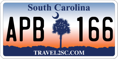 SC license plate APB166