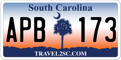 SC license plate APB173