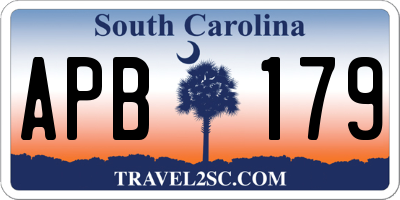 SC license plate APB179