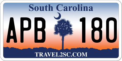 SC license plate APB180