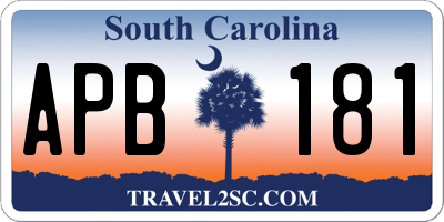 SC license plate APB181