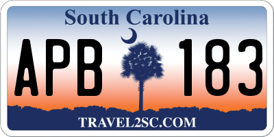 SC license plate APB183