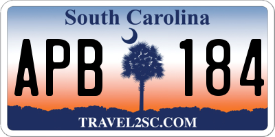SC license plate APB184