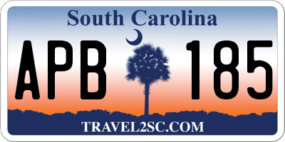 SC license plate APB185
