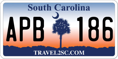 SC license plate APB186