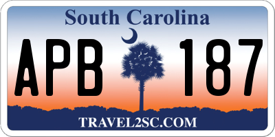 SC license plate APB187