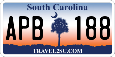 SC license plate APB188