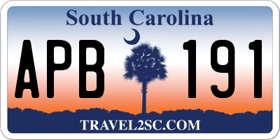SC license plate APB191