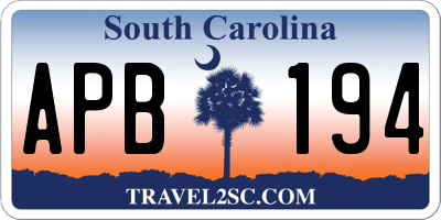 SC license plate APB194