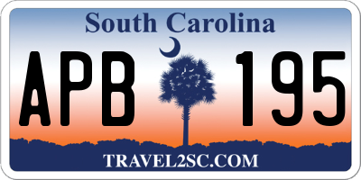 SC license plate APB195