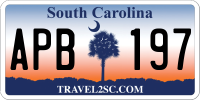 SC license plate APB197