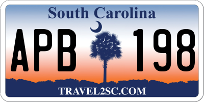 SC license plate APB198
