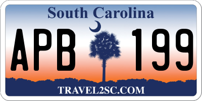 SC license plate APB199