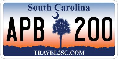 SC license plate APB200