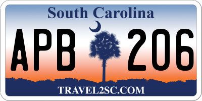 SC license plate APB206