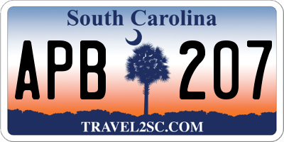 SC license plate APB207