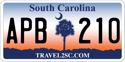 SC license plate APB210