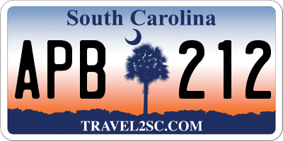 SC license plate APB212