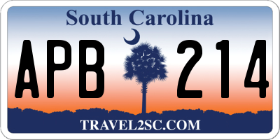 SC license plate APB214