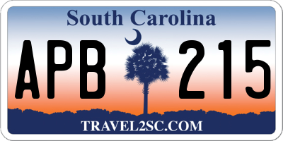 SC license plate APB215