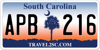 SC license plate APB216