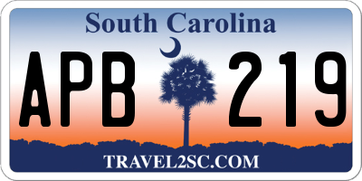SC license plate APB219
