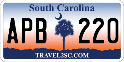 SC license plate APB220