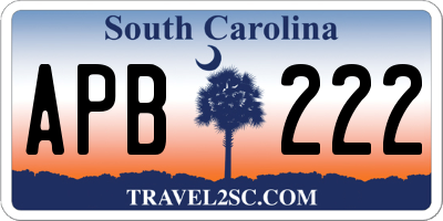 SC license plate APB222