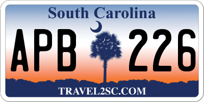 SC license plate APB226