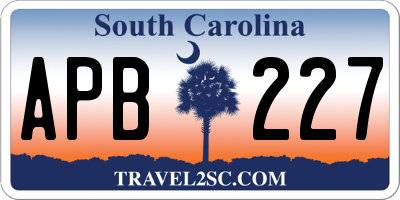 SC license plate APB227