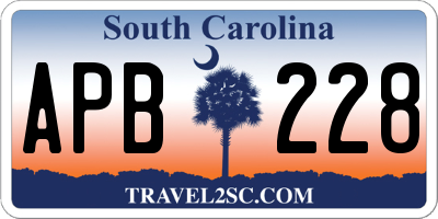 SC license plate APB228