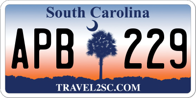 SC license plate APB229