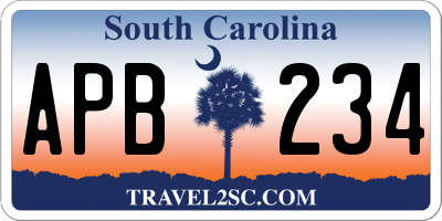 SC license plate APB234