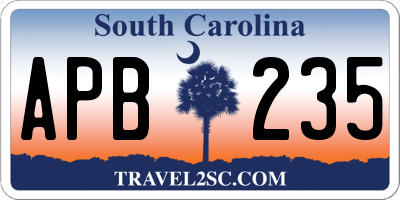 SC license plate APB235