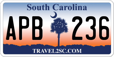 SC license plate APB236