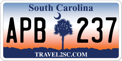 SC license plate APB237