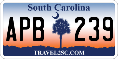 SC license plate APB239