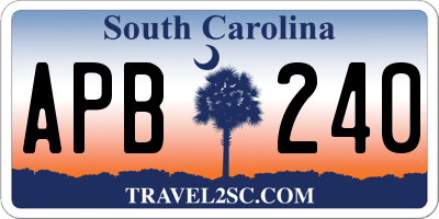 SC license plate APB240