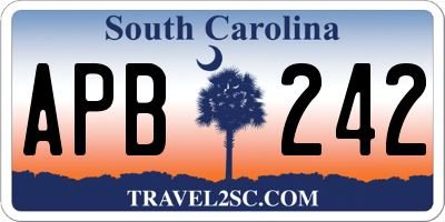 SC license plate APB242